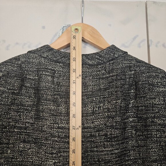 Eileen Fisher Black Metallic Jacquard Silk Coat Jacket Size XS - Picture 7 of 8